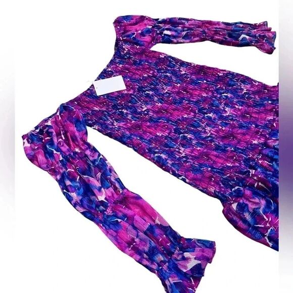 NWT women’s MISA X REVOLVE pink & blue watercolor MINIKLEID NOURA mini dress - Picture 5 of 9